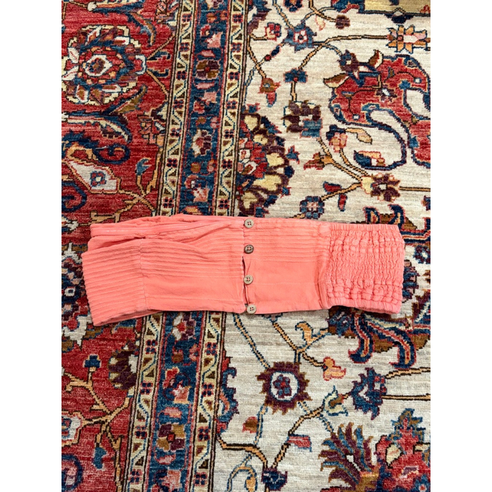 Free People Coral Smocked Crop Top Women’s Medium Summer Boho Festival FP